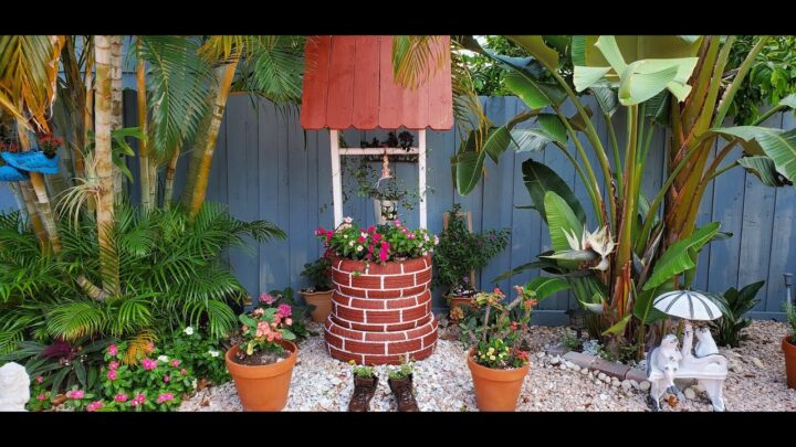 como decorar un pozo de agua en el jardin ideas creativas