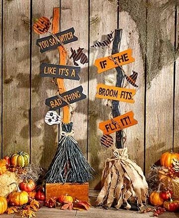 decoracion de escobas para halloween ideas creativas