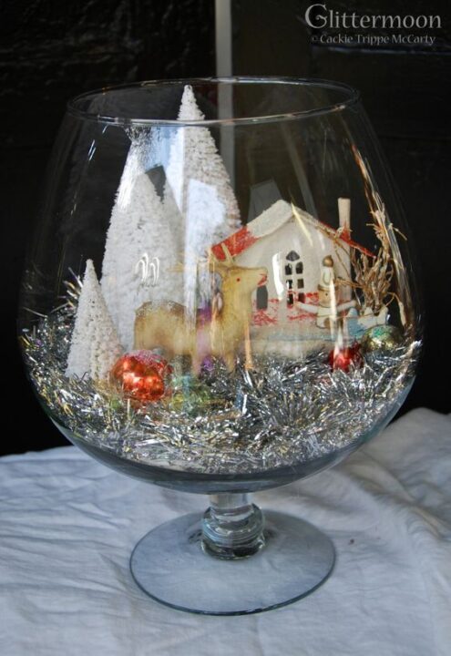 decoracion navidena para copas de cristal grandes